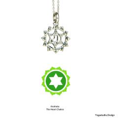 Yoga Chakra Herzchakra Anahata Anhänger Silber 20mm 