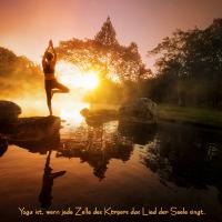Wanddeko Bild mit B.K.S.Iyengar Yogaspruch & *Glücklich Sein in deiner Yogawelt*