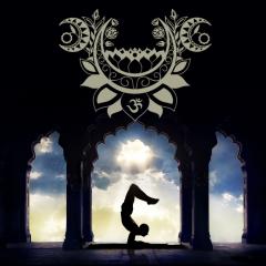 Wandbild Fotomotiv Moonlight Yoga Design 
