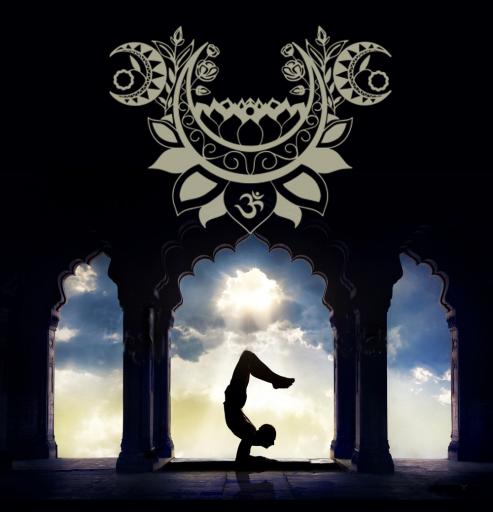 Wandbild Fotomotiv Moonlight Yoga Design 