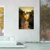 Buddha Lotus Sunset Forest Light