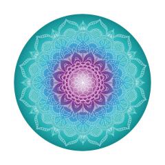 Wanddeko Mandala *Meeresrauschen* Bild Rund auf Alu Dibond für den Aussenbereich