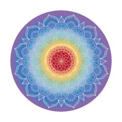 Wanddeko Mandala Bild *Chakra Love* Rund auf Alu Dibond 