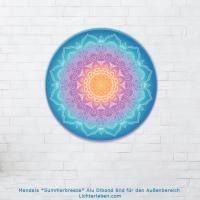  Wanddeko Mandala Bild *Summerbreeze* Rund auf Alu Dibond 