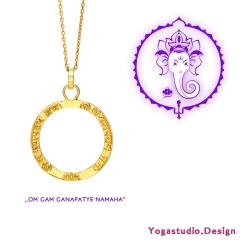 Ganesha Mantra Anhänger 30mm Gold